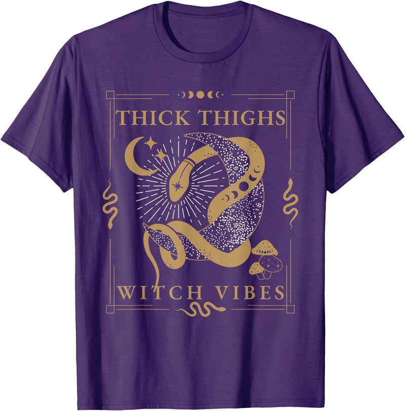 Snakes & Tarot Aesthetic Thick Thighs Witch Vibes Snakes & Tarot Tattoo Aesthetic Thick Thighs Witch Vibes T-Shirt - Purple