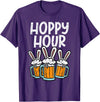 Hoppy Bunny Rabbit Ear Funny Happy Easter Day Men Women T-Shirt in Purple