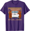 Hey Look A Menu Funny Camping Camper Vintage Bear T-Shirt - Purple