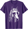 FunnyHorseCo. Funny Horse Sunglasses T-Shirt - Straight - Purple