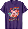 Showing Cattle & Pigs T-Shirts And Apparel Livestock Show Grandma - Shows Pigs at the Fair T-Shirt - Purple