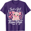 Funny Pig Lover & Owner Pig Lover Just A Girl Who Loves Pigs T-Shirt - Purple