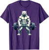 Fitness Polar Bear Gymer Bodybuilder Workout Gym Polar Bear Deadlift Weightlifting T-Shirt - Purple
