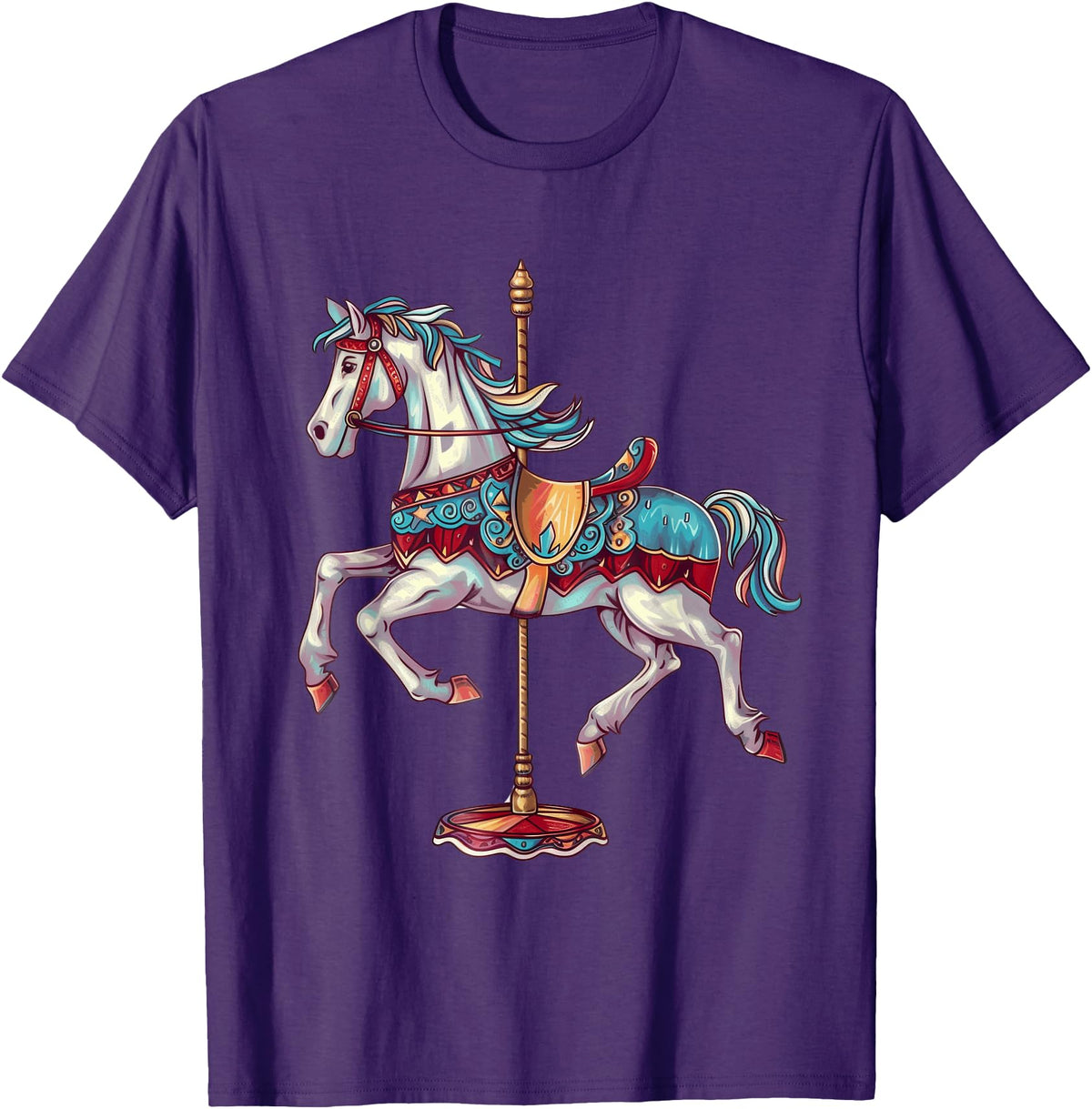 Carnival Carousel Horse Carousel Unicorn Designs Carnival Carousel Horse Carousel Unicorn T-Shirt - Purple