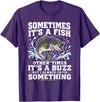 Fishing Graphic Tees Funny Bass Fishing Catch Quote T-Shirt - Purple