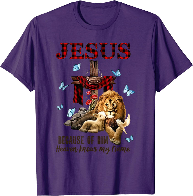 Unknow FAITH Jesus Lion Lamb Heaven Know My Name T-Shirt - Purple