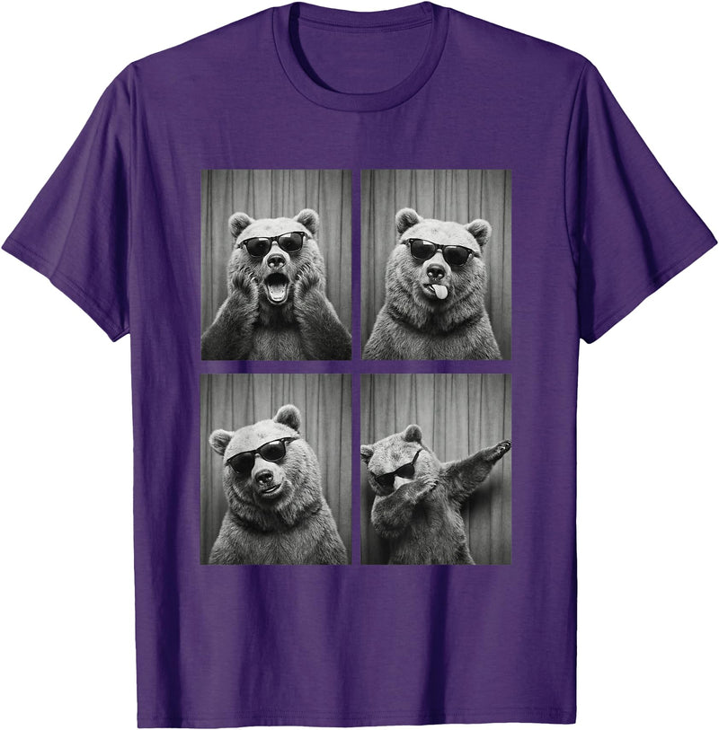 Funny Bear PhotoBooth Stuff Accessories & Gifts Bear PhotoBooth Sunglasses Funny Dab Bears Lover T-Shirt - Purple