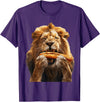 Animal Hotdog Design Lion Hotdog T-Shirt - Purple