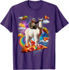 Funny Rainbow Sloth Llama in space Co. Sloth Llama Galaxy Pizza Taco Burrito Rainbow Funny Surreal T-Shirt - Purple