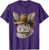 Happy Easter Y'all Rabbit Cowboy Hat Country Western Rodeo T-Shirt in Purple