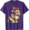 Bunny Rabbit Santa Christmas Tree Lighting Xmas Funny T-Shirt in Purple
