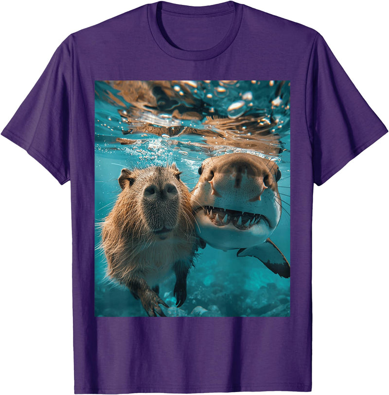 Funny Graphic Capybara Gift Ideas Funny Graphic Capybara T-Shirt - Purple