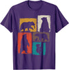 Bear Asymmetrical Collage Design Bear Vintage Collage Outdoorsman Wildlife Lover T-Shirt - Purple