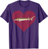 Sturgeon Gift Co. Sturgeon Valentines Day Fish Love Fingerprint T-Shirt - Purple
