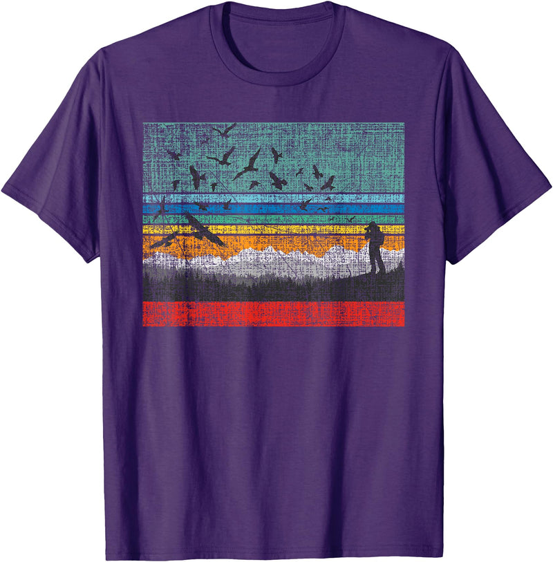 Birding & Bird Lover Shirts Retro Birding Bird Watching Bird Watcher Birder T-Shirt Small - Purple
