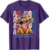 Cute Cow Creations Highland Cow 4th of July, Patriotic Cowgirl Bow Design T-Shirt - Purple