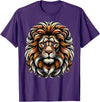 Lion Lover Face Wild Animal Lion Face Animal Lion T-Shirt - Purple