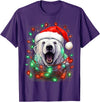 Polar Bear Christmas Costumes Xmas Polar Bear Tangled Christmas Lights T-Shirt - Purple