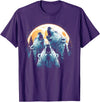 3 Polar Bears Howling Apparel 3 Polar Bears Howling At The Moon Wolf Animal T-Shirt - Purple