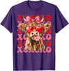 Valentine XOXO Highland Cow Fng Valentine XOXO Highland Cow Cute Coquette Bow Western T-Shirt - Purple