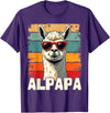 Retro Alpaca and Llama Fan tee for Dads ALPAPA Funny Dad Father's Day Alpaca and Llama Lovers T-Shirt - Purple