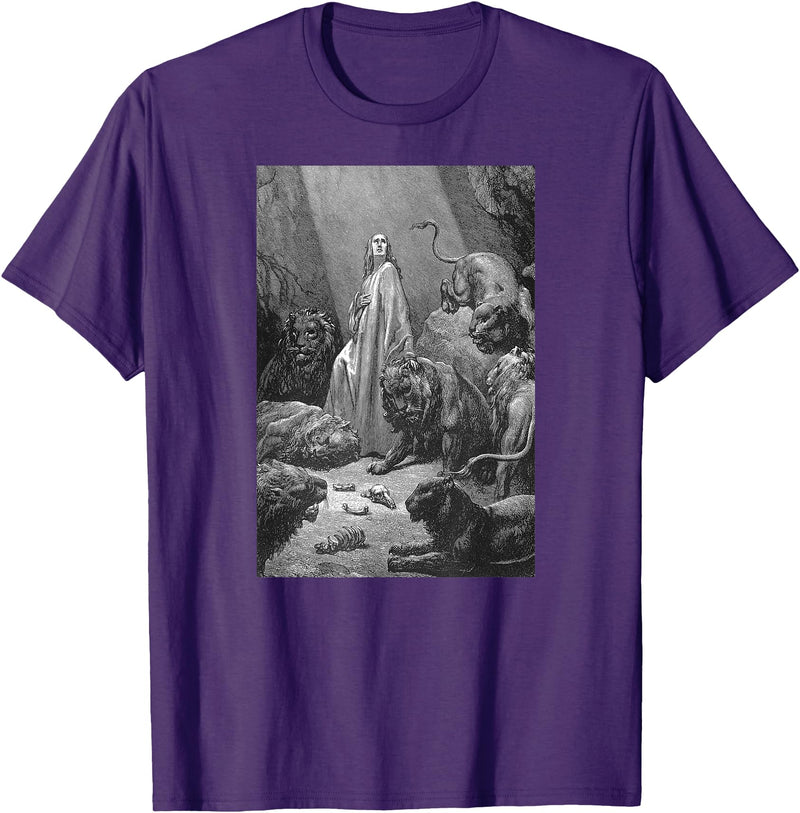 Urban Empyre Gustave Dore Daniel in the Lions Den T-Shirt - Purple