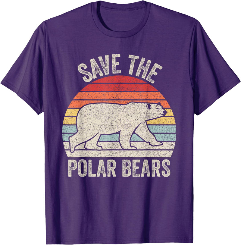 Catch Some Rays Save the Polar Bears Endangered Arctic T-Shirt - Purple