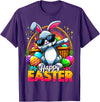 Dabbing Bunny Easter Day Rabbit Happy Easter T-Shirt in Purple