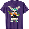Funny Easter Bunny with Carrot Rabbit Easter Boys Kids Men T-Shirt in Purple