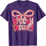 Speech Language Pathologist Valentines Day SLP Therapy T-Shirt - Purple
