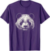 Panda Lover Theme Designs Panda Bear Face Graphic Art Design T-Shirt - Purple