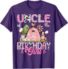 Famer Pink Cow Birthday Matching Tees Uncle Of The Birthday Girl 1St Birthday Pink Cow Farm T-Shirt - Purple