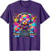 Magical and Funny Music lover Gifts DJ Teddy Bear Disco Hip Hop T-Shirt - Purple