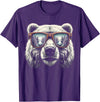 Funny Polar Bear Lover Polar Bear with Sunglasses T-Shirt - Purple