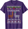 llama shirt collection by Jean Olivier funny llama with hats Christmas look carl what did you do T-Shirt - Purple