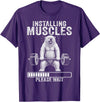 Funny Polar Bear Fitness Deadlift Workout Installing Muscles Please Wait Polar Bear Gym T-Shirt - Purple