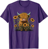 Scottish Highland Cow Cute Highland cattle Cow Funny Highland Cow T-Shirt - Purple