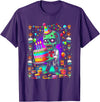 Zombie Holding Birthday Cake Halloween Birthday Horror Party T-Shirt - Purple