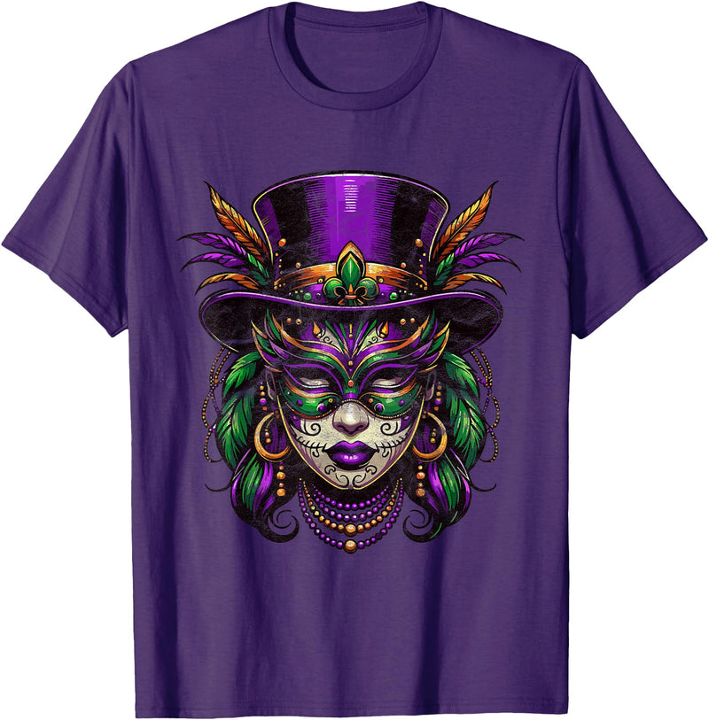 Mardi Gras Voodoo Doctor Clothing Women Mardi Gras Priestess Women New Orleans Witch Doctor Voodoo T-Shirt - Purple