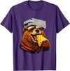 Retro Bear with Cheese for Boys Funny Animal humor Retro Bear Eating Cheese with a Grater Hat T-Shirt - Purple