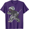 Behrbones Bear Hockey Goalie T-Shirt - Purple