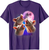 3 Animals Howling At The Moon Shirt & Gifts 3 Pigs Howling At The Moon Funny Pig Animal Lover Farmer T-Shirt - Purple