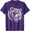 Angry Grizzly Bear T-Shirt - Purple
