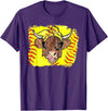 Softball Highland Cow With Bandana Glasses Happy Mother's T-Shirt - Purple