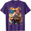 Hamster 4th Of July American Independence Day USA Patriotic T-Shirt - Purple