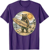 Retro Coastal Surf Bear Vintage Beach Apparel Vintage California Surf Bear Beach Retro Coastal Summer T-Shirt - Purple
