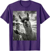 Funny Llama Stuff Accessories & Gifts Cool Llama Selfie At The Beach, Cute Llamas Alpaca T-Shirt - Purple