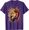 Lion Animal Lover Gift Co. Lion Animal King Nature Graphic Tees Women Men Kids Trendy T-Shirt - Purple