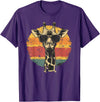 The Giraffe Fan Co. Giraffe Vintage Sunglasses Funny T-Shirt - Purple