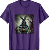 Cute Rabbit Lover Bunny Graphic T-Shirt (Kelly Green) in Purple